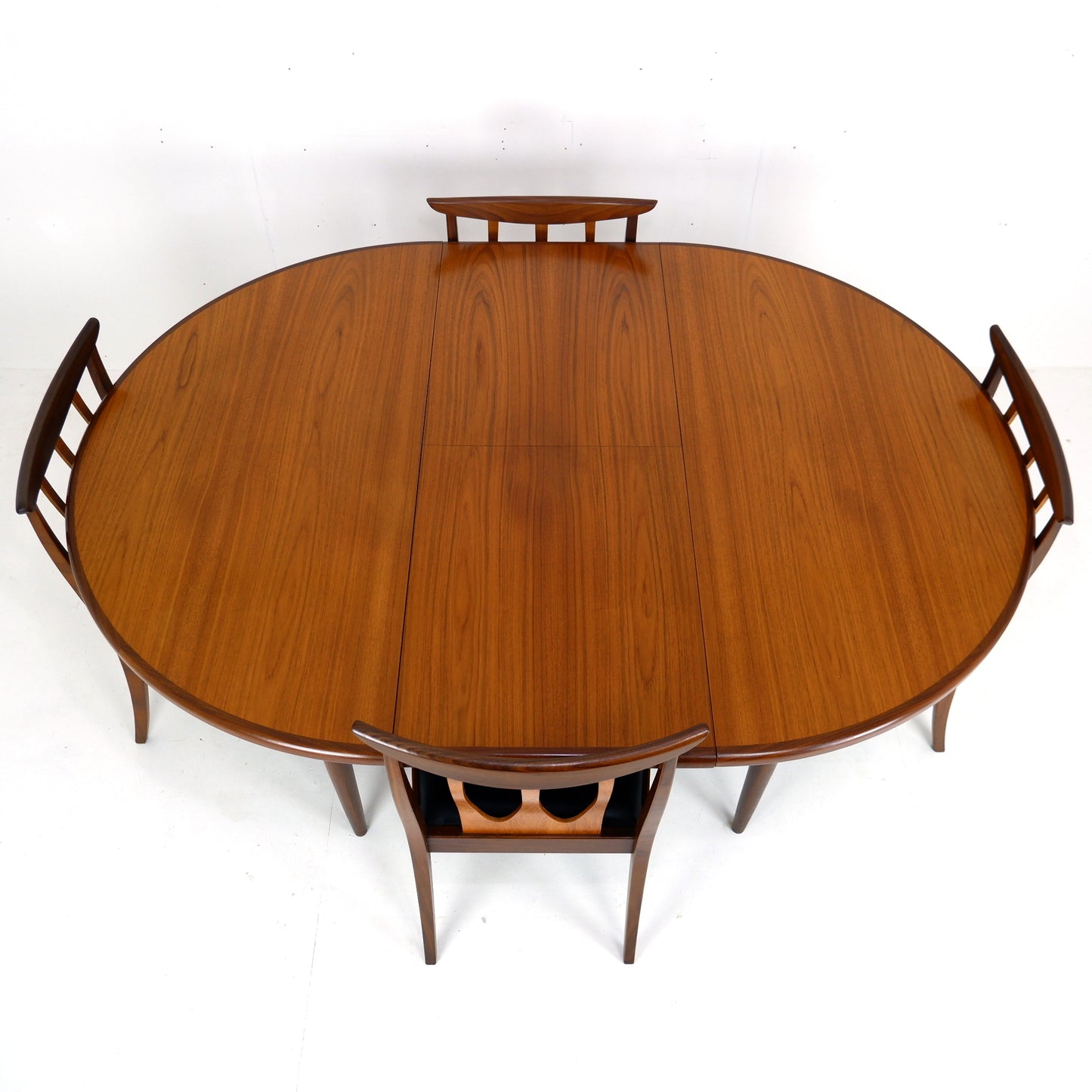 Mid Century G PLAN Brasilia Teak Dining Table and 4 Dining Chairs - Extendable Round/Oval