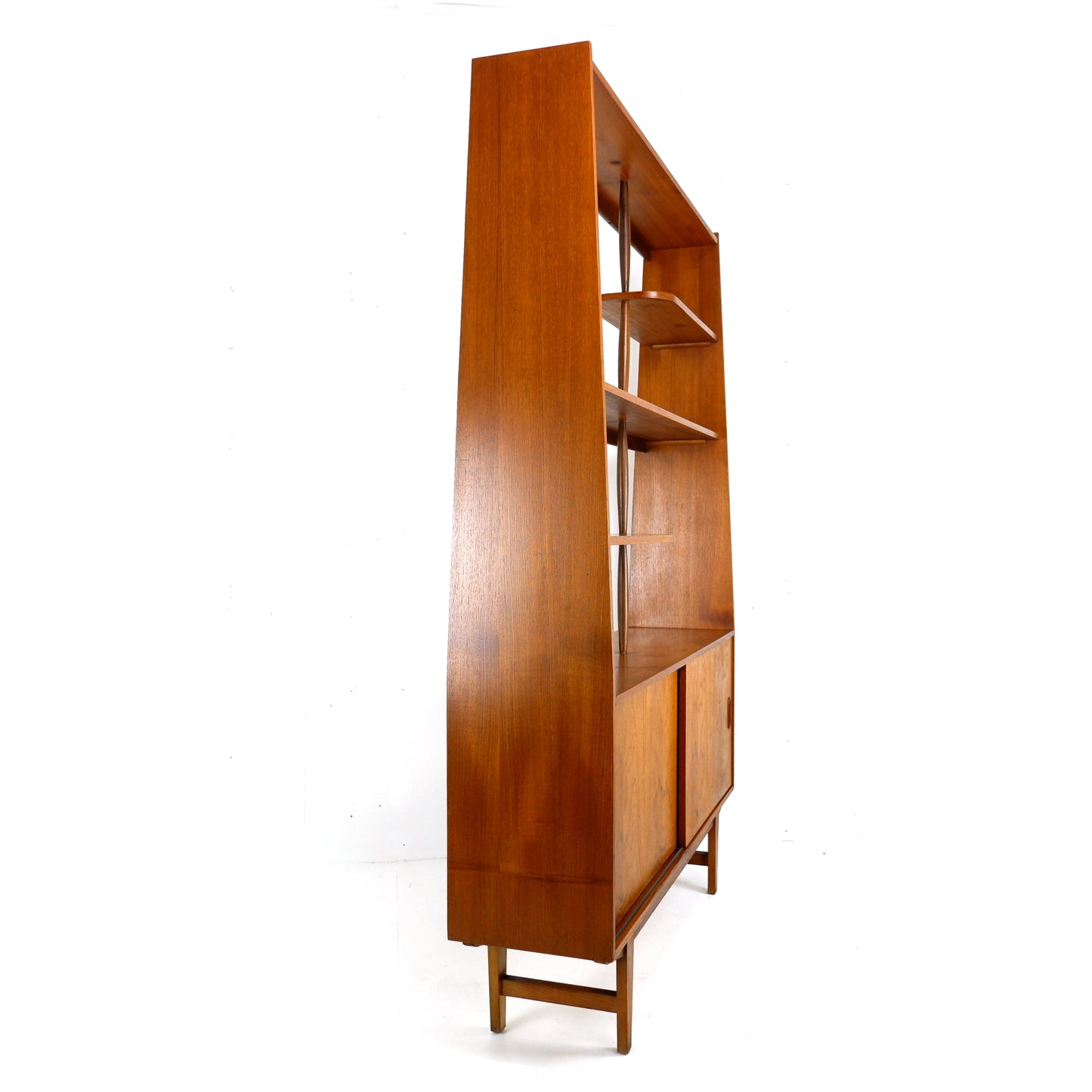 Mid Century Room Divider in Teak / Bookcase Shelving Unit with Cupboard