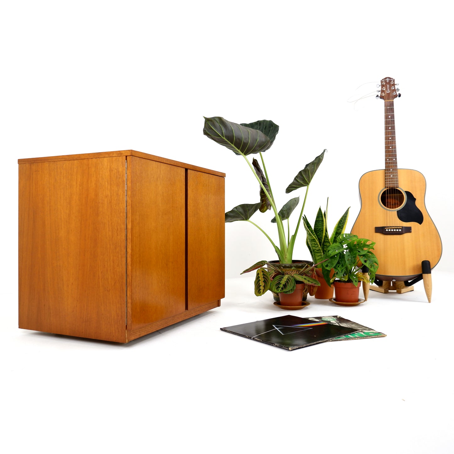 Mid Century Teak Record Cabinet by Dynatron