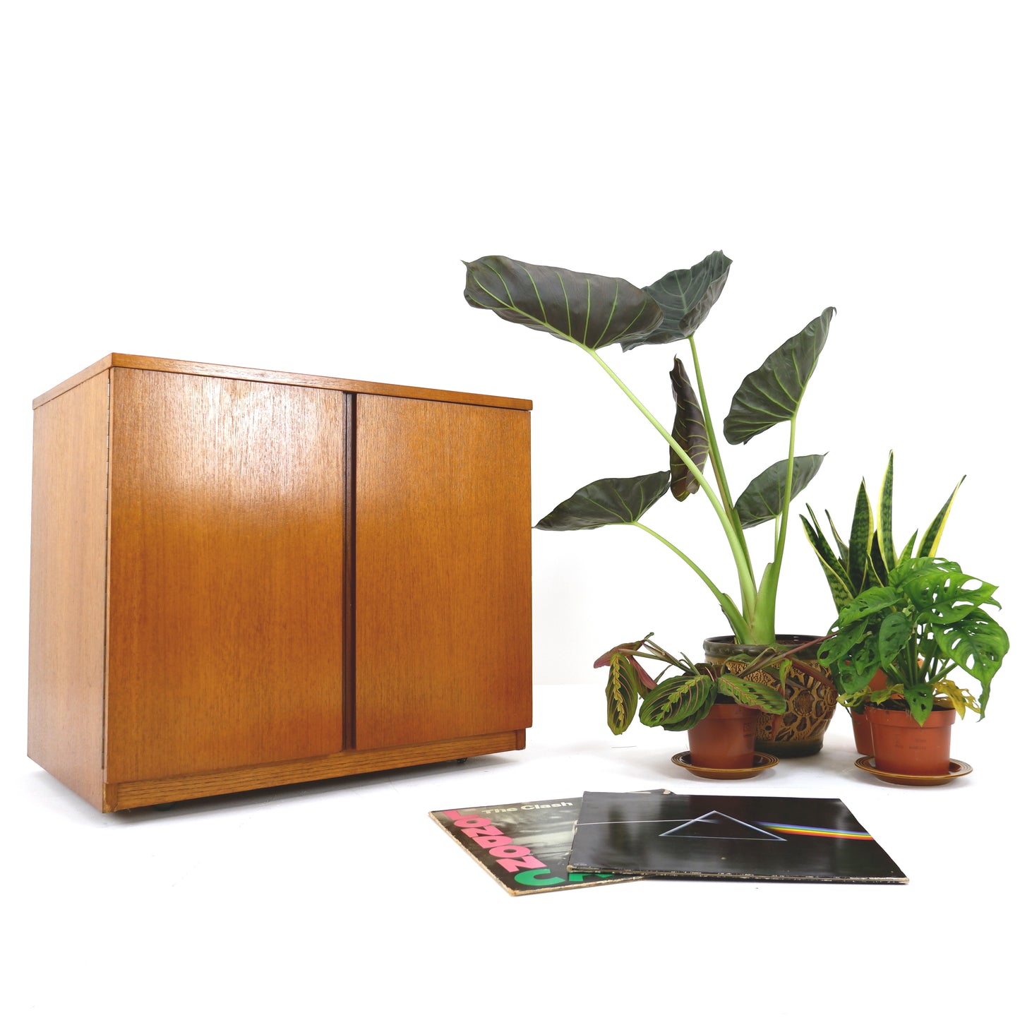 Mid Century Teak Record Cabinet by Dynatron