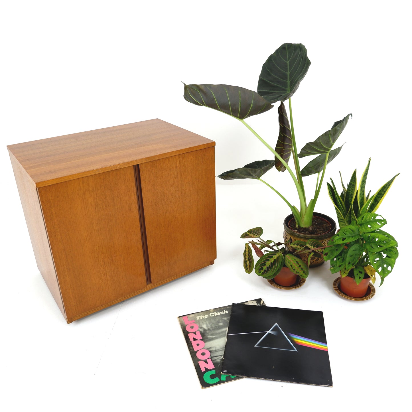 Mid Century Teak Record Cabinet by Dynatron