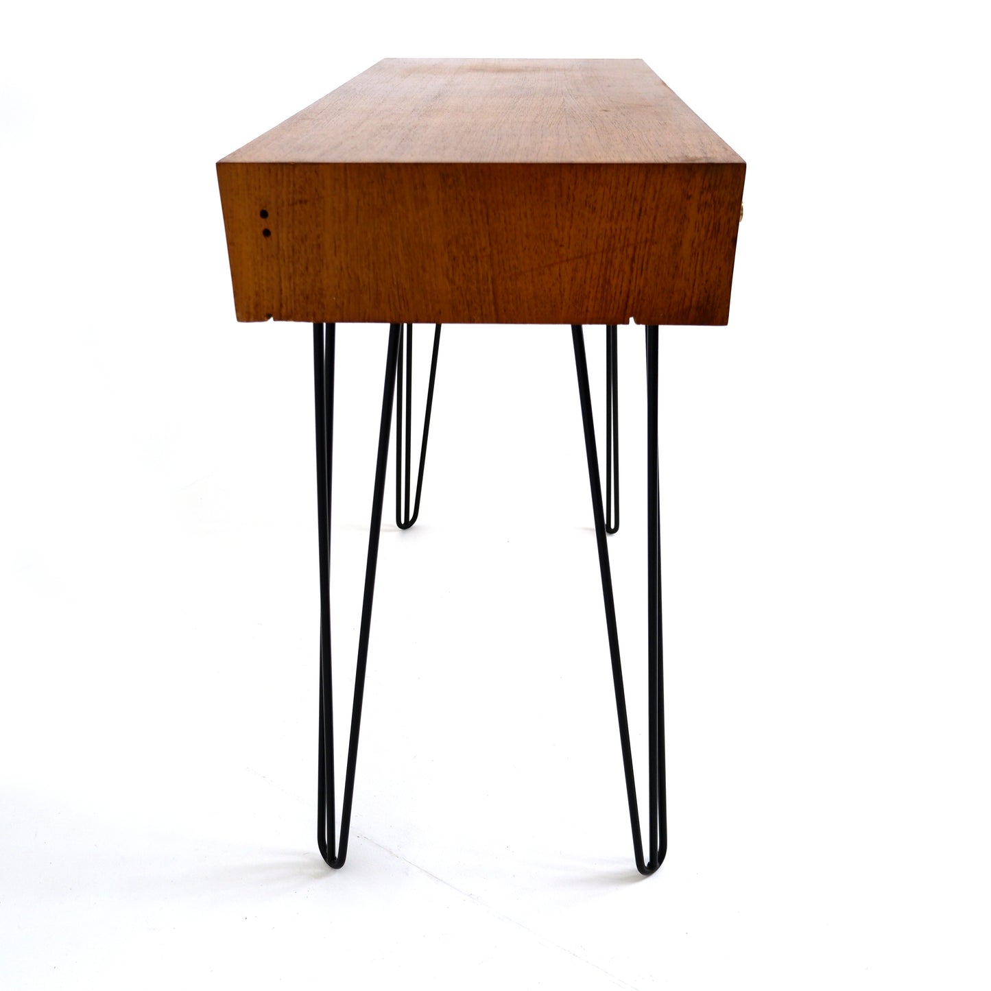 Mid Century Teak Desk / Hallway Table on Hairpin Legs