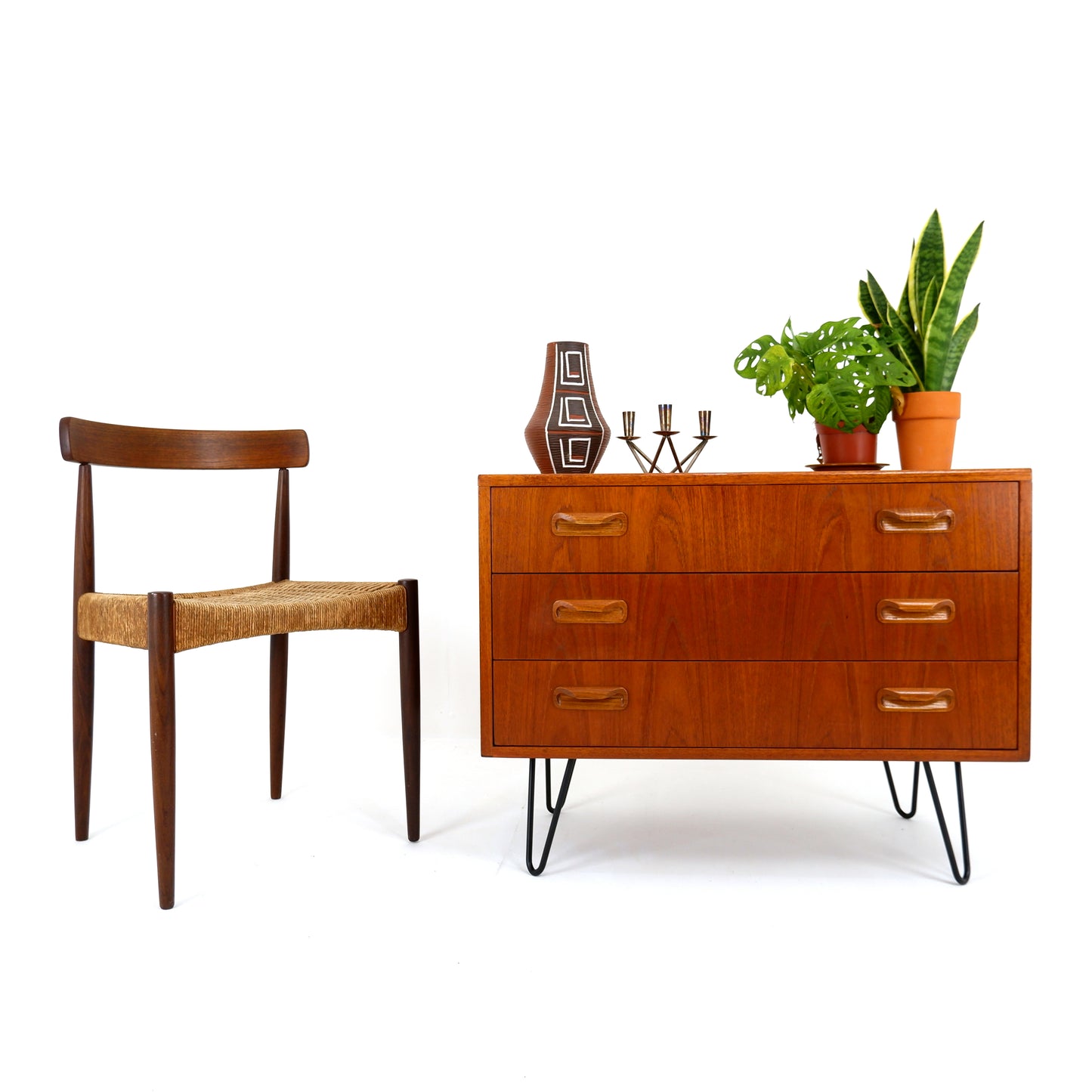 Mid Century G PLAN Teak Chest of Drawers on Hairpin Legs - Sideboard