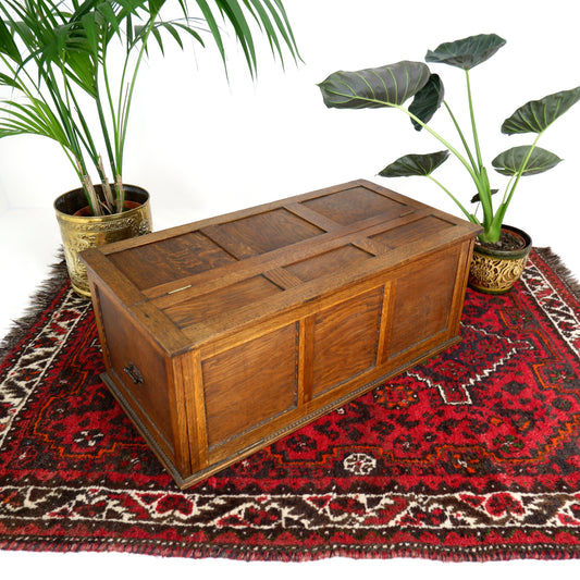 Antique Art Deco/Art Nouveau Oak Blanket Box or Storage Chest
