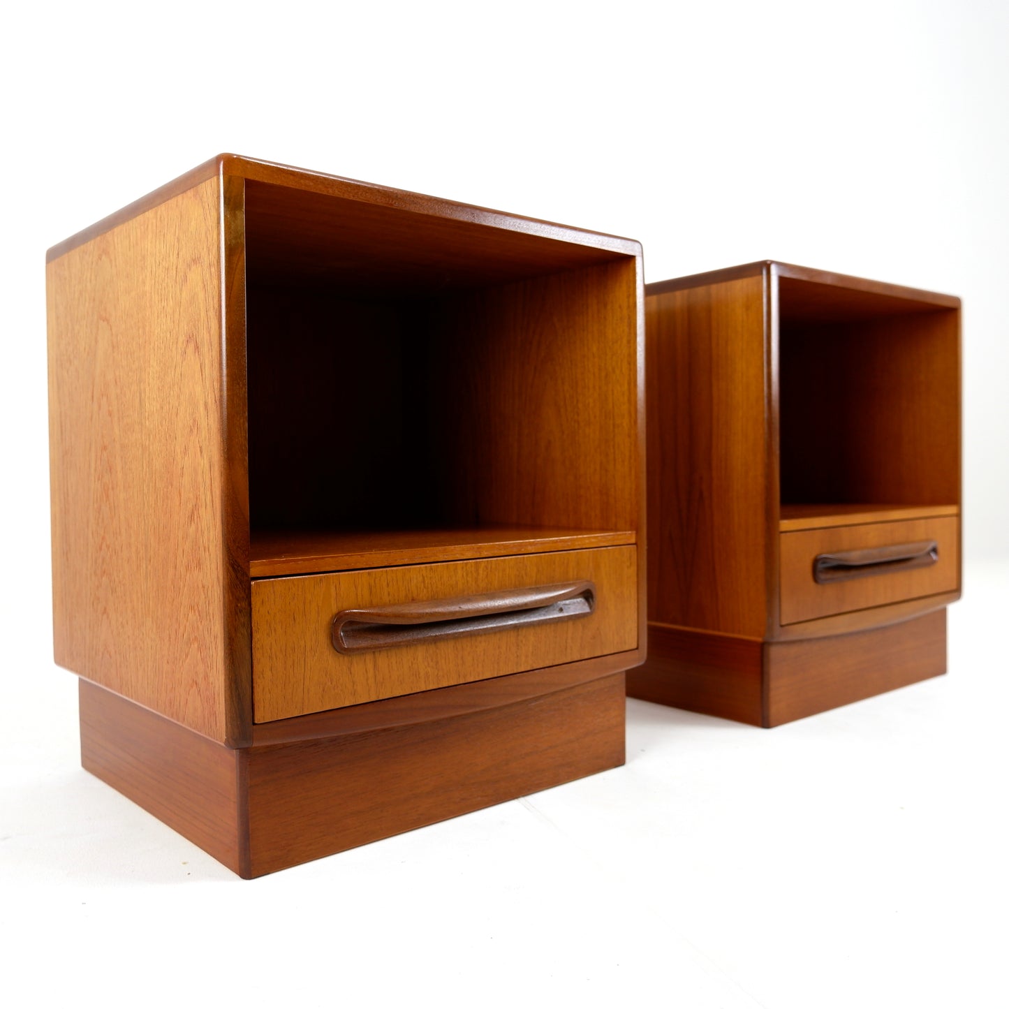 Pair Mid Century G PLAN Bedside Tables / Cabinets in Teak