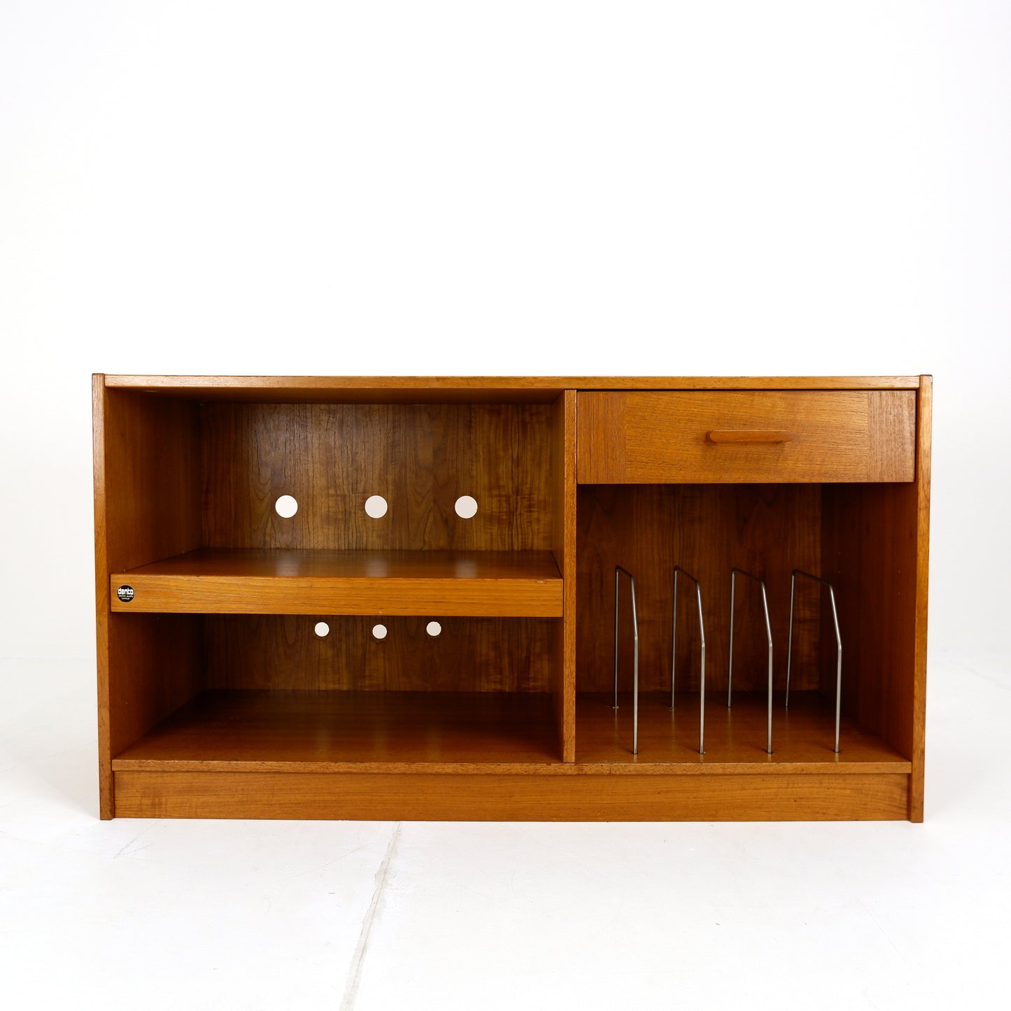 DENKA Danish Media/TV Stand in Teak - Mid Century Modern -Record/Vinyl Storage