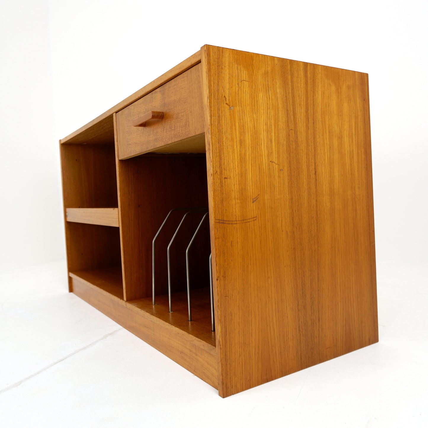 DENKA Danish Media/TV Stand in Teak - Mid Century Modern -Record/Vinyl Storage