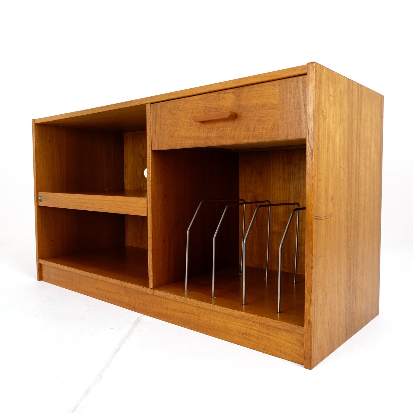 DENKA Danish Media/TV Stand in Teak - Mid Century Modern -Record/Vinyl Storage