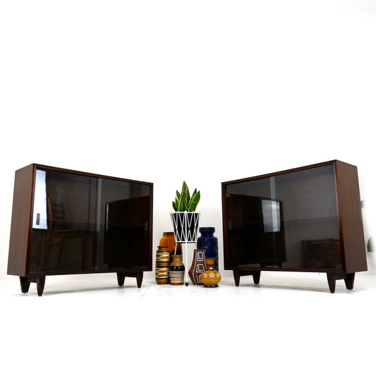 Pair of Mid Century Rosewood Bookcases / Display Cabinets by Beaver & Tapley Multi width