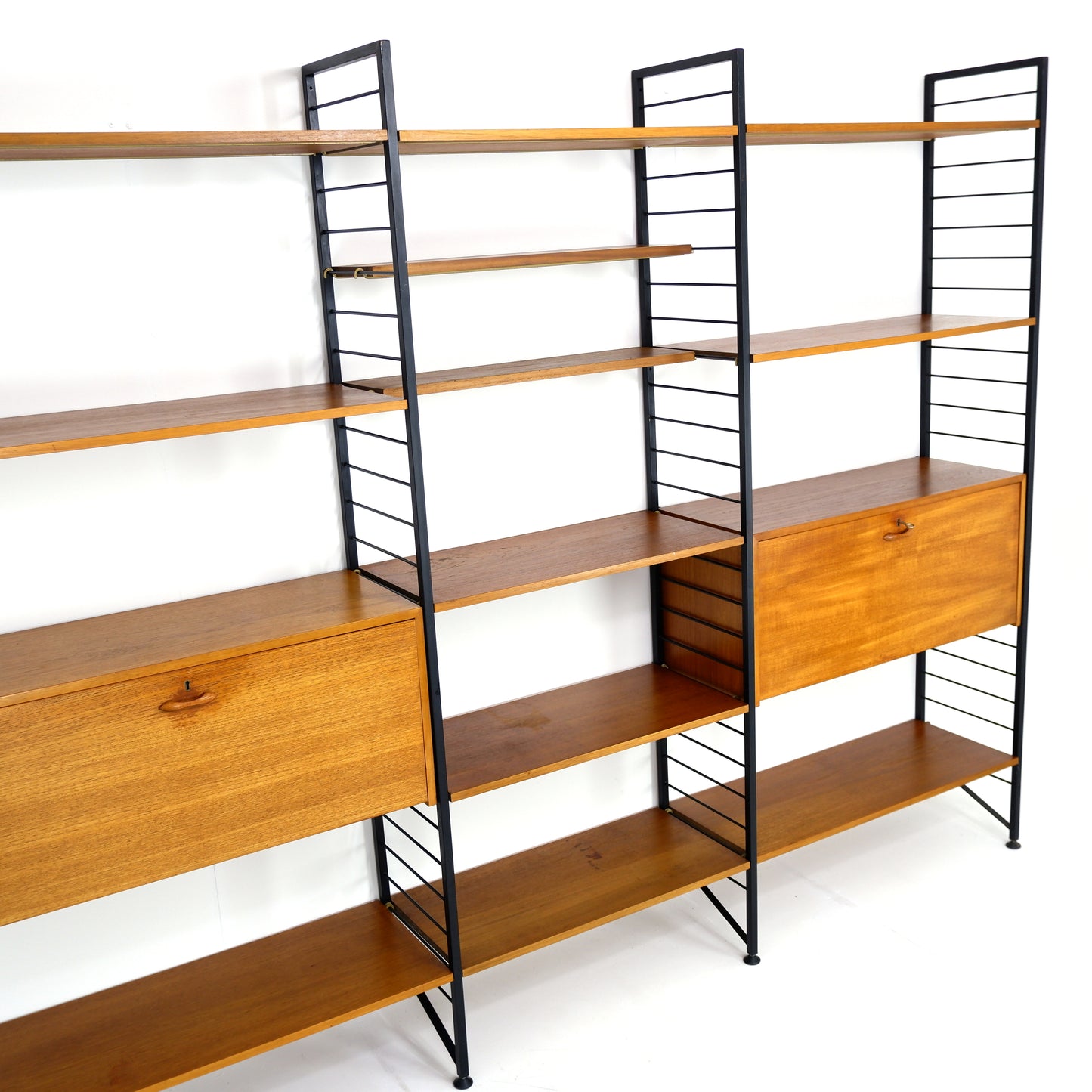 Ladderax Shelving System 3 Bays with Desk, Cocktail/Drinks Cabinet & Bookcases - Staples