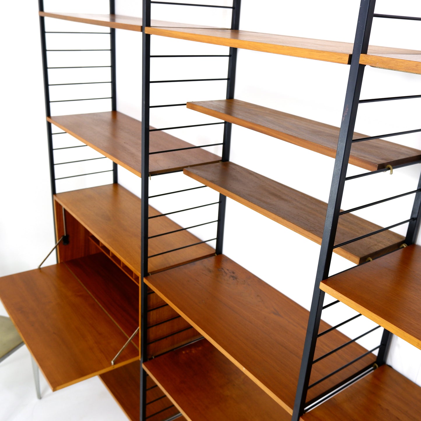 Ladderax Shelving System 3 Bays with Desk, Cocktail/Drinks Cabinet & Bookcases - Staples