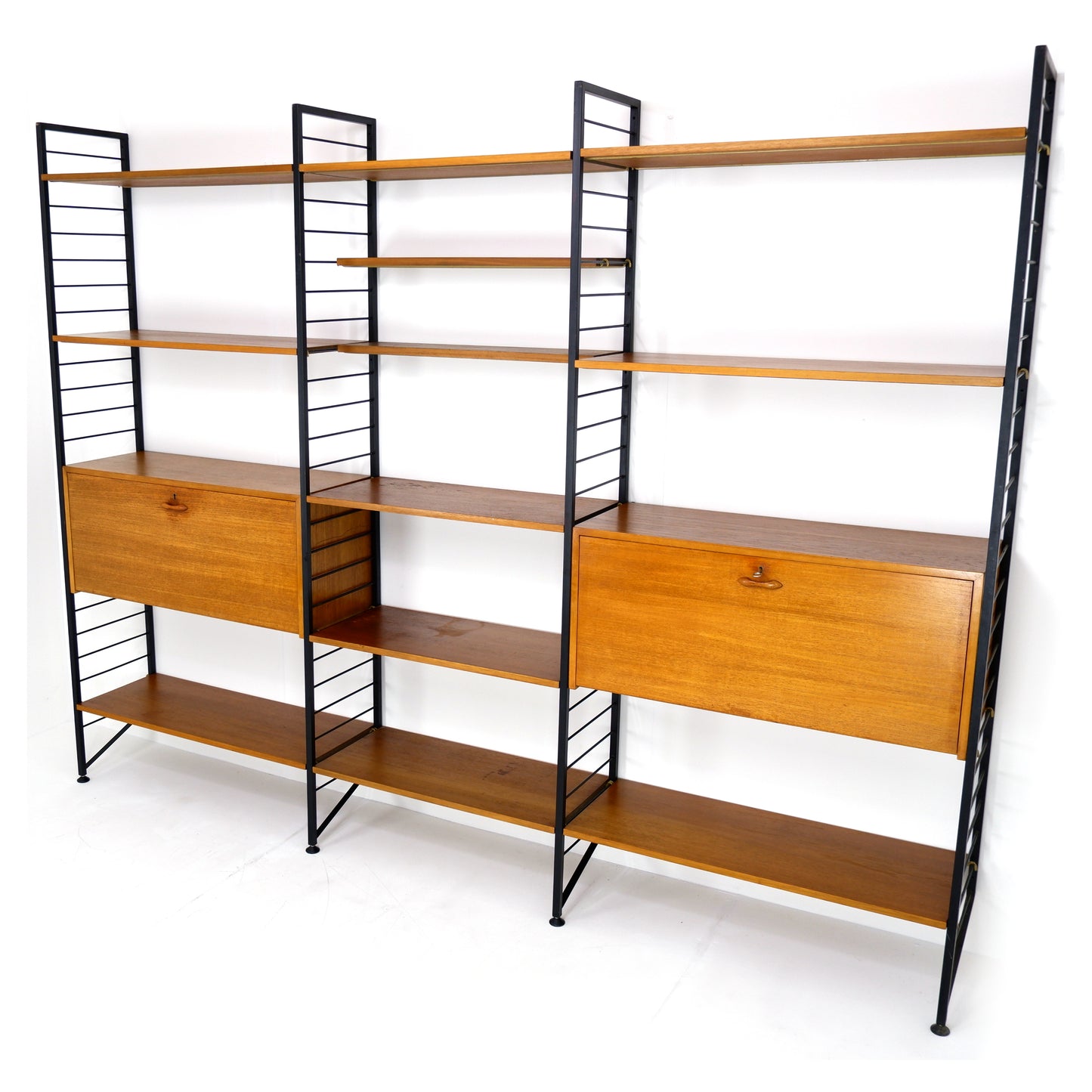 Ladderax Shelving System 3 Bays with Desk, Cocktail/Drinks Cabinet & Bookcases - Staples