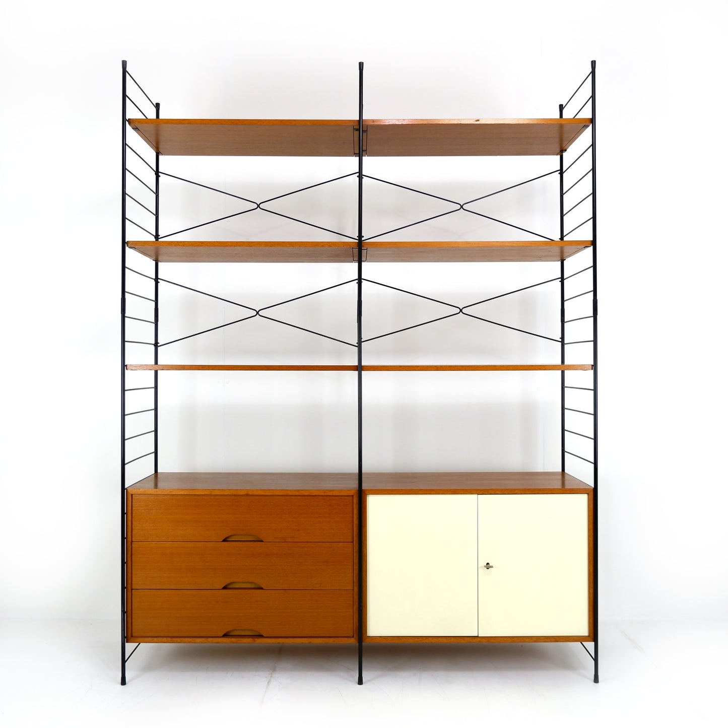 Mid Century WHB Regal String Shelving System - Cocktail/Drinks Cabinet & Drawers with Bookcase