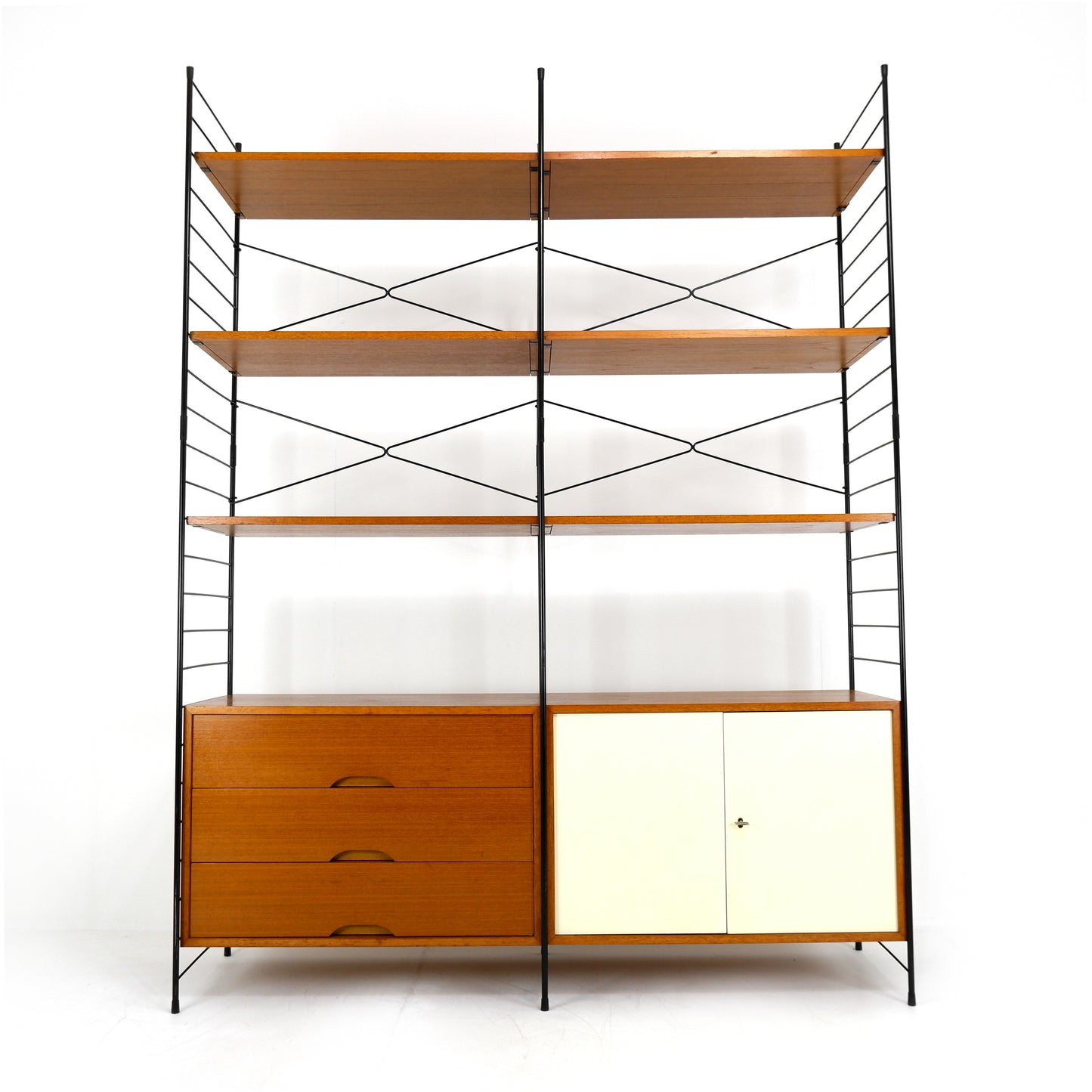 Mid Century WHB Regal String Shelving System - Cocktail/Drinks Cabinet & Drawers with Bookcase