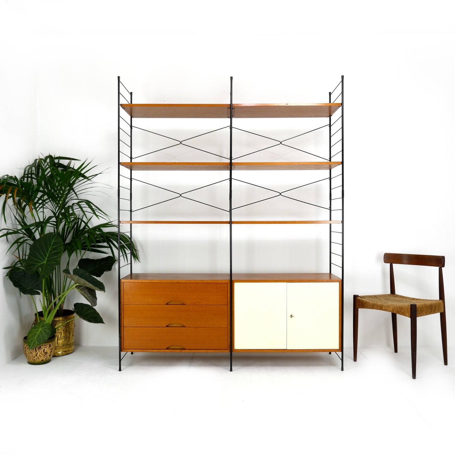 Mid Century WHB Regal String Shelving System - Cocktail/Drinks Cabinet & Drawers with Bookcase