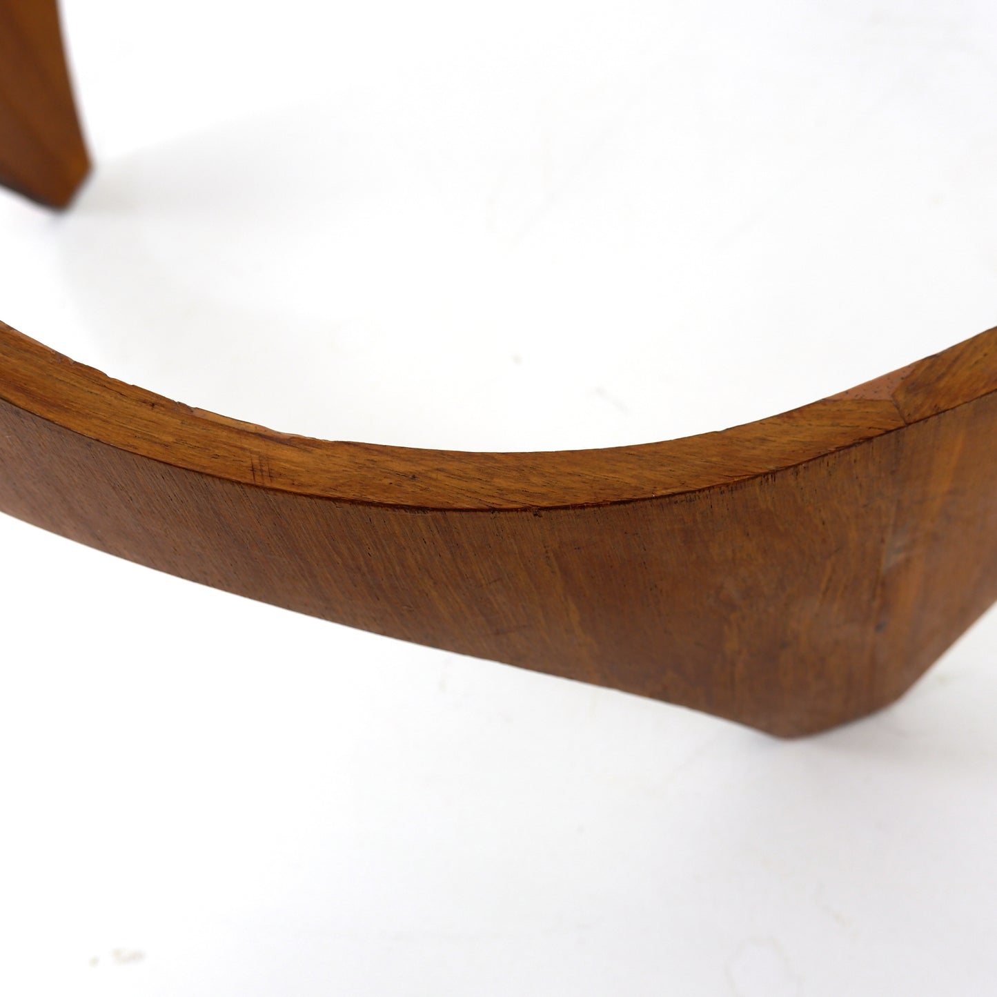 Mid Century Henry P. Glass Biomorphic Coffee Table - Circular Bent Ply/Teak and Glass