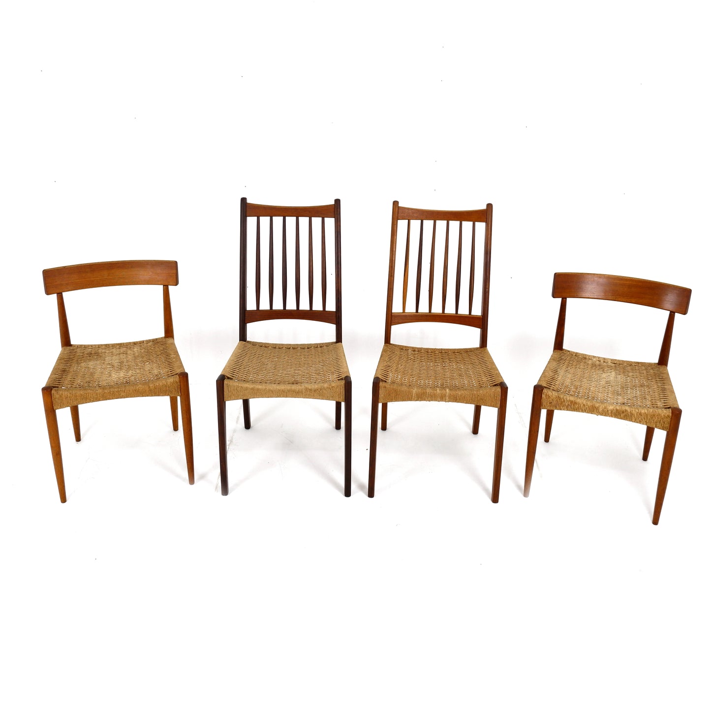 Danish Modern Papercord Dining Chairs by Arne Hovmand Olsen For Mogens Kold - Set of 4 -Mid Century