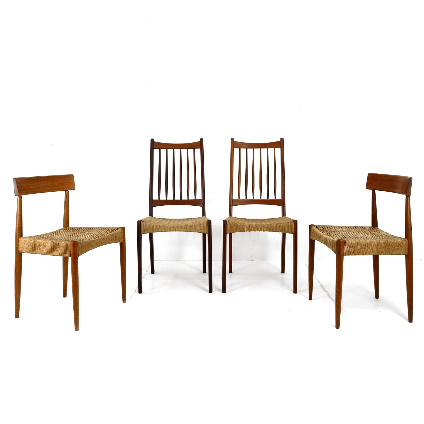 Danish Modern Papercord Dining Chairs by Arne Hovmand Olsen For Mogens Kold - Set of 4 -Mid Century