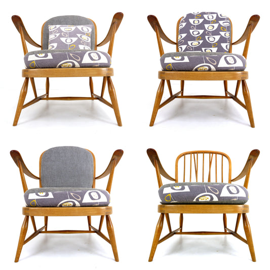 Mid Century ERCOL Armchair - Orla Kiely Fabric