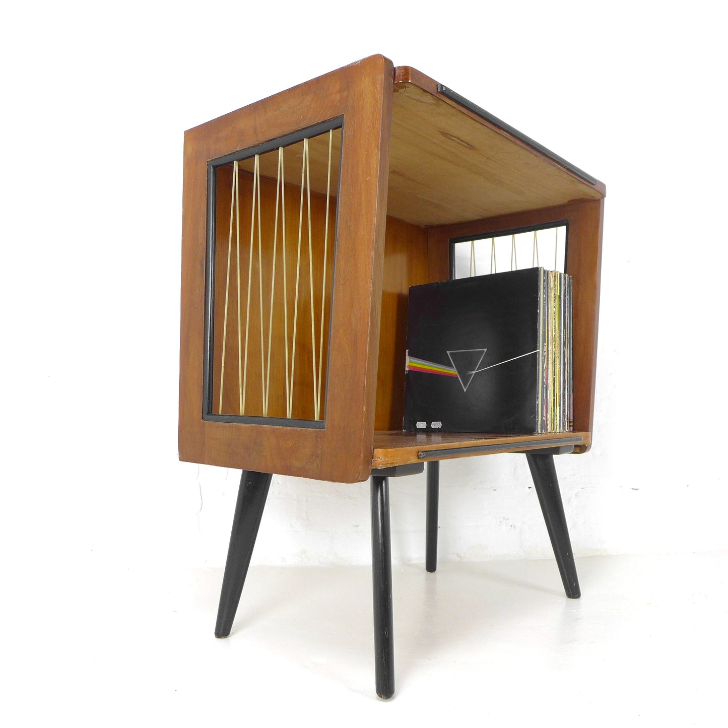 Atomic HiFi Cabinet / Teak Record Cabinet - Polish Mid Century