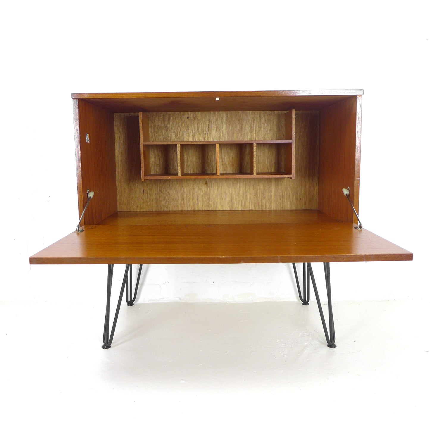 Pair of Mid Century Teak Record/Drinks Cabinets / Modular Sideboard on Hairpin Legs by Avalon