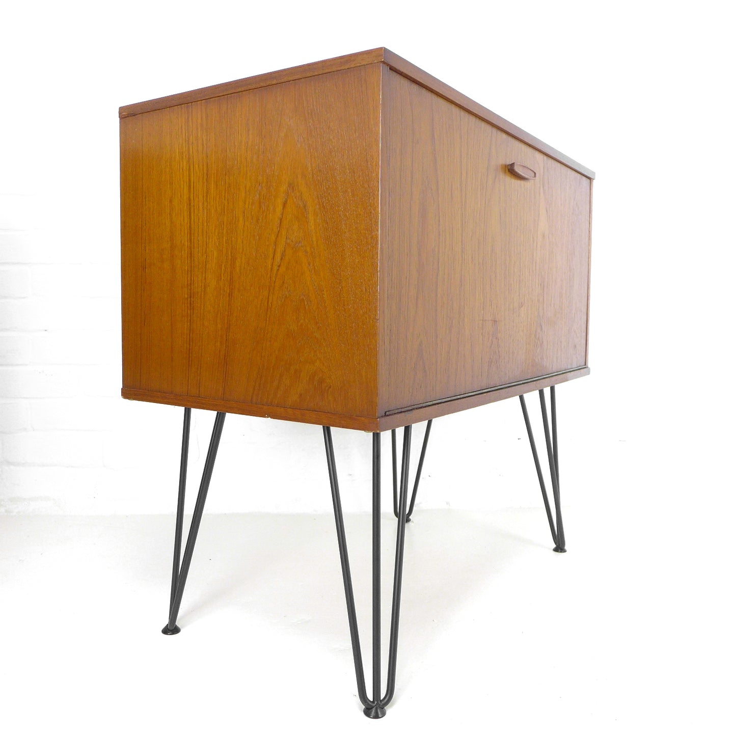 Pair of Mid Century Teak Record/Drinks Cabinets / Modular Sideboard on Hairpin Legs by Avalon