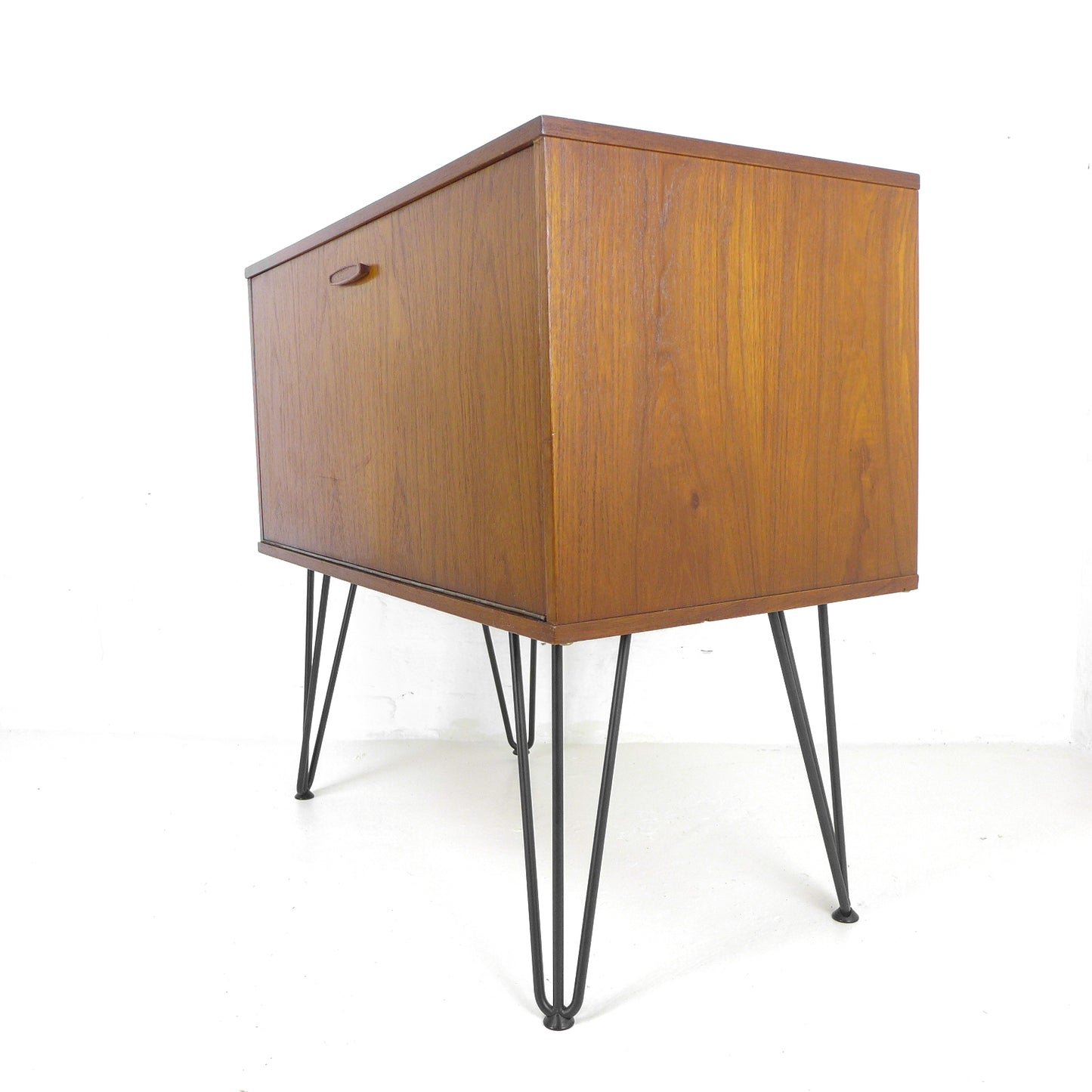 Pair of Mid Century Teak Record/Drinks Cabinets / Modular Sideboard on Hairpin Legs by Avalon