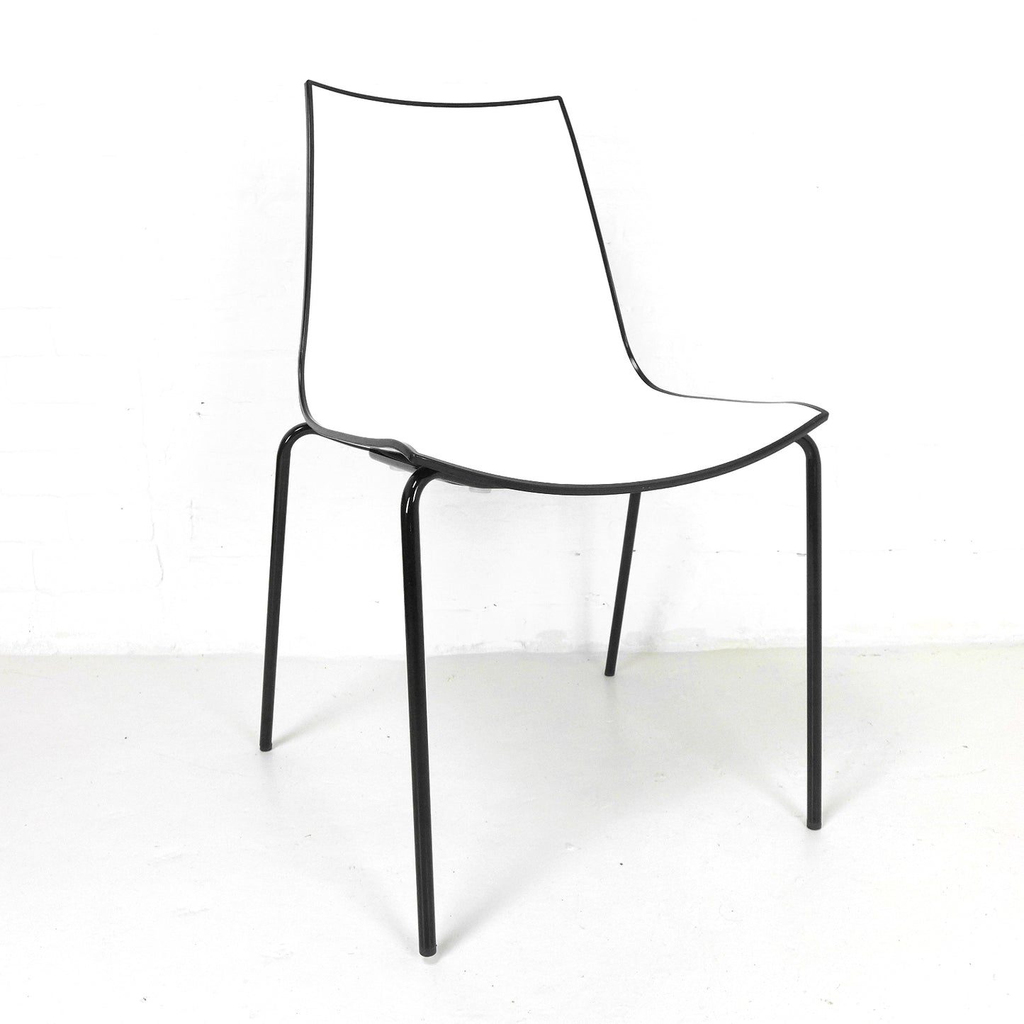 Pair of Retro PEDRALI 3D Colour Chairs in Black & White Monochrome