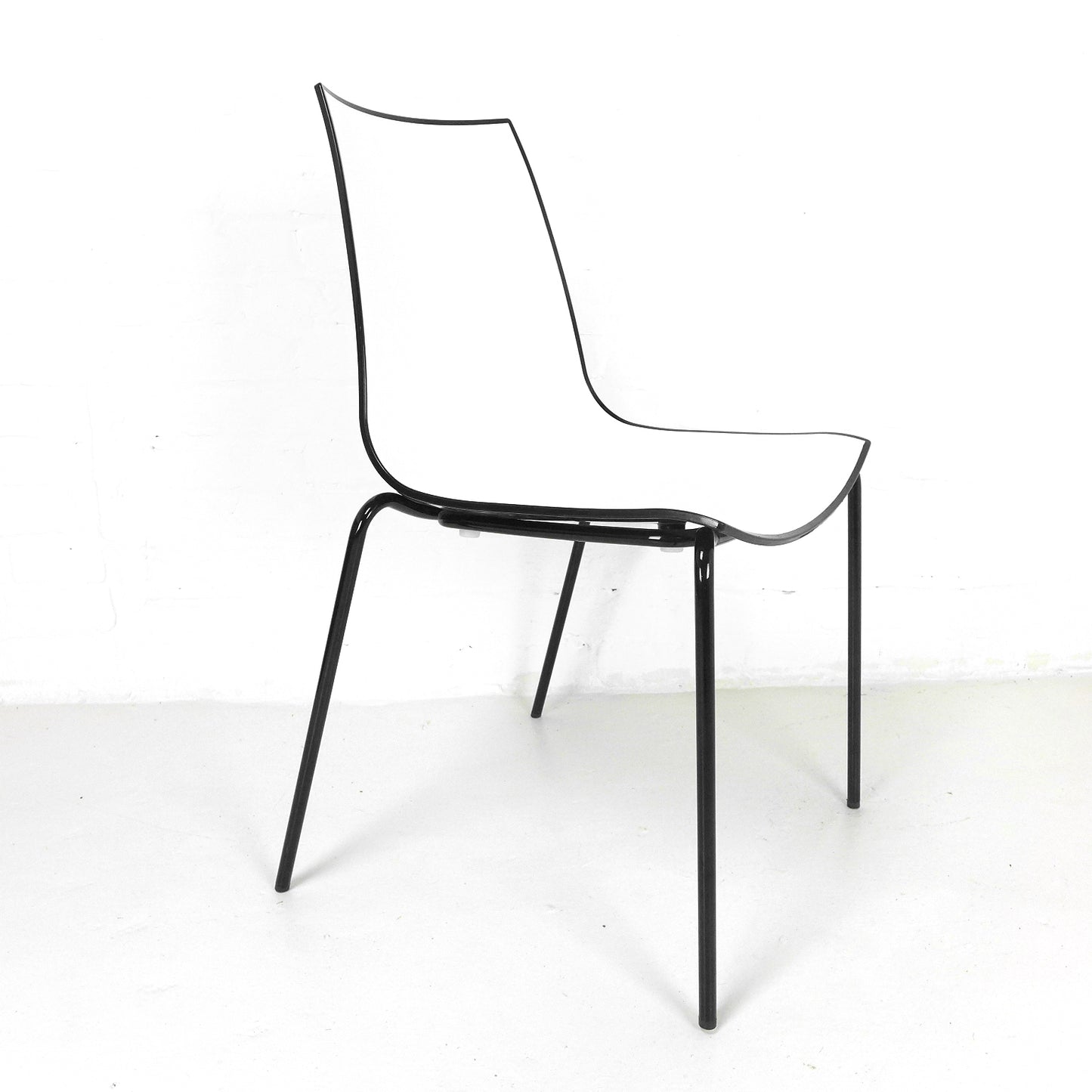 Pair of Retro PEDRALI 3D Colour Chairs in Black & White Monochrome