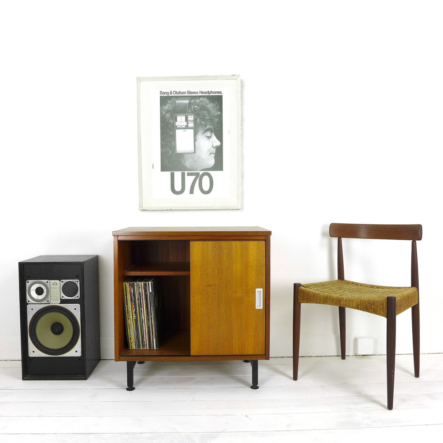 Mid Century Teak Record Cabinet