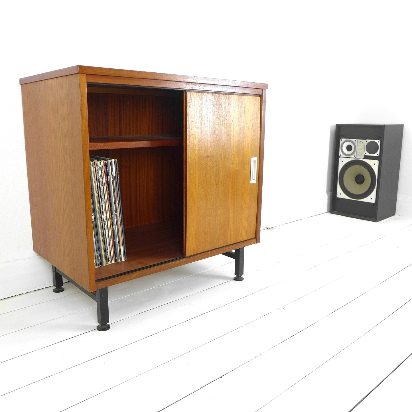 Mid Century Teak Record Cabinet