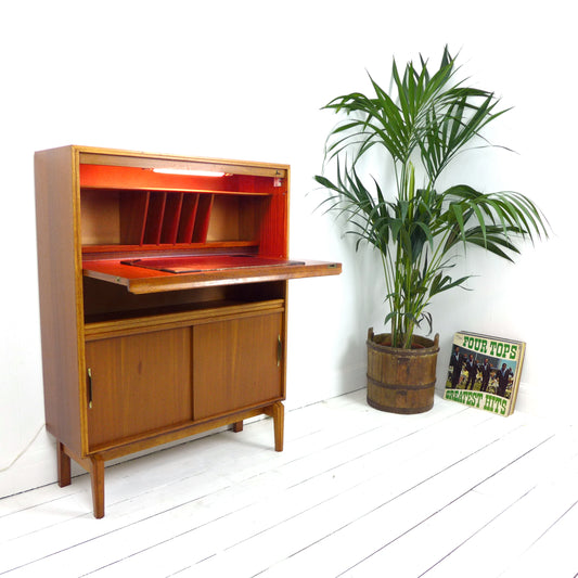 Mid Century Robert Heritage Desk/Bureau in Teak for Beaver & Tapley