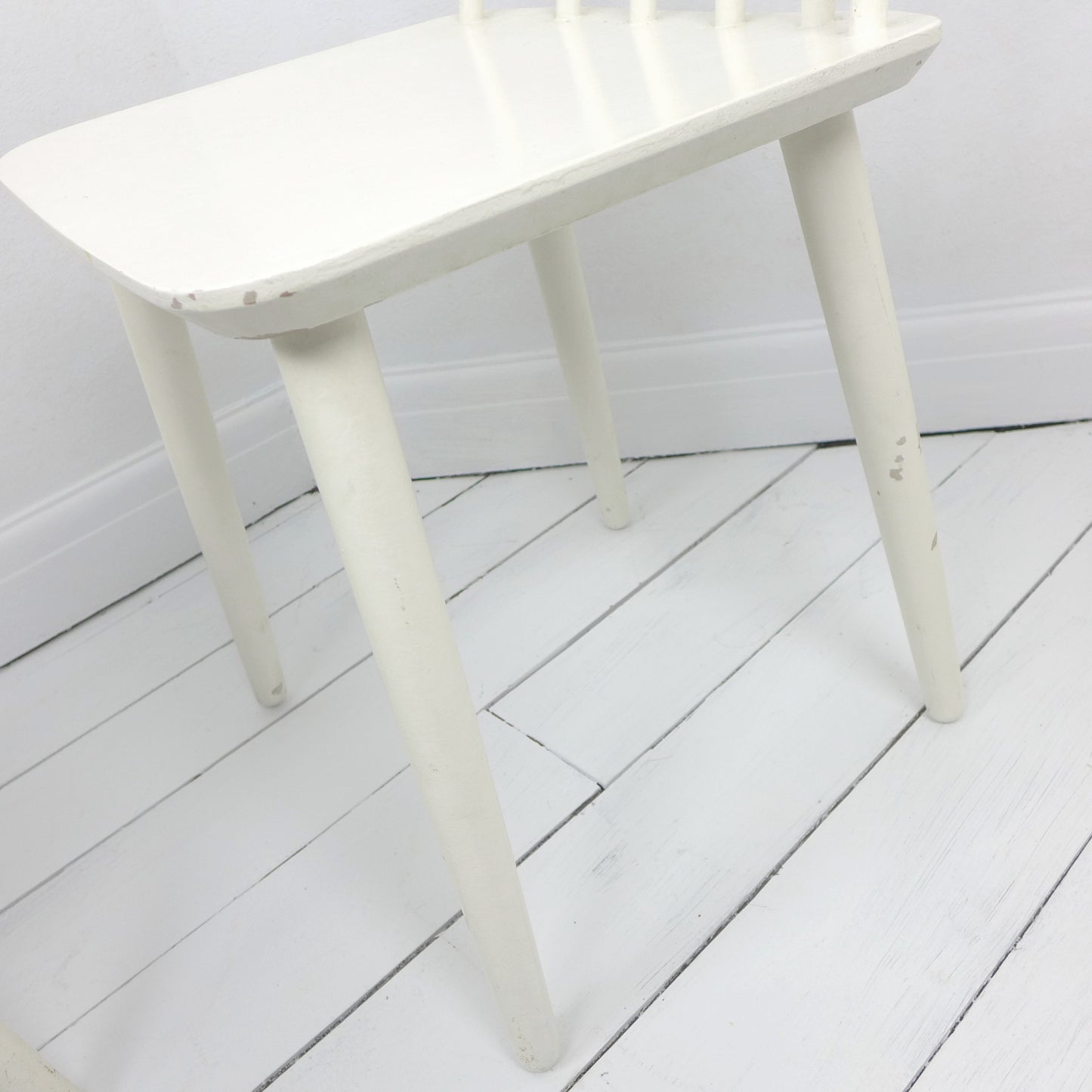 Danish Billund Stolefabrik Chairs - Pair in White - Mid Century