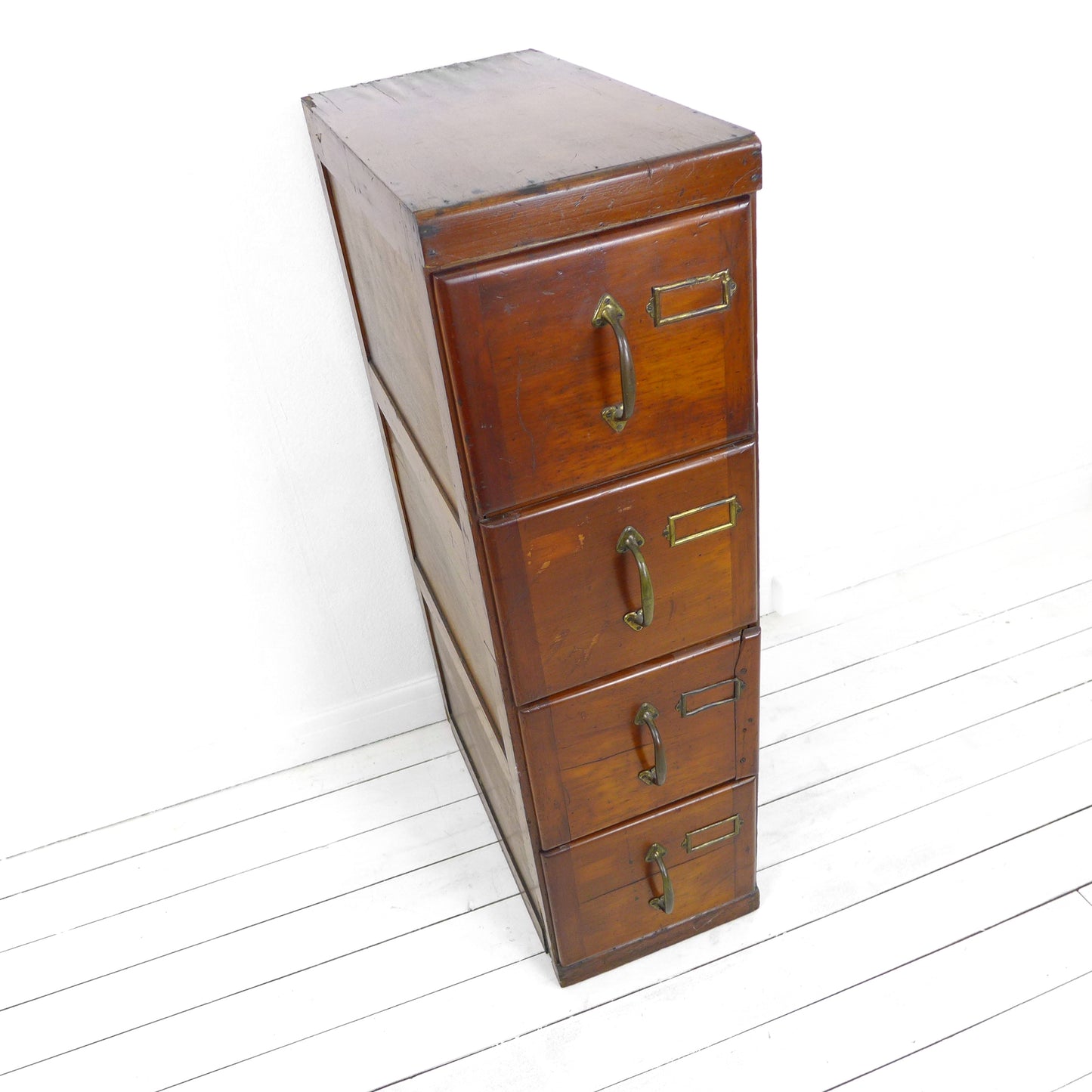 Vintage Industrial Wooden 3 Drawer Filing Cabinet / Chest of Drawers