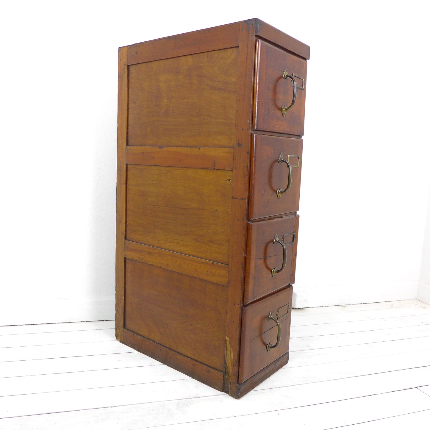 Vintage Industrial Wooden 3 Drawer Filing Cabinet / Chest of Drawers