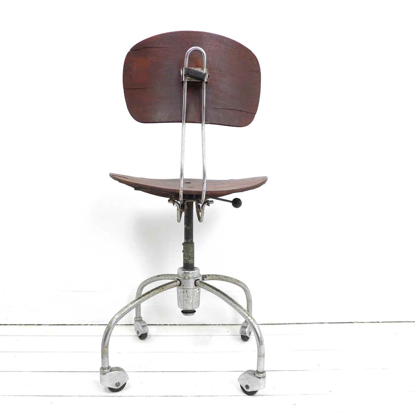 Vintage Industrial Desk Chair - Mid Century Machinist Swivel Chair