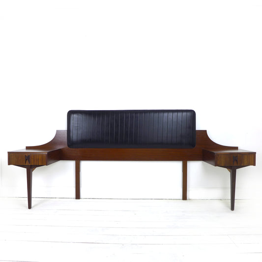 Mid Century Headboard with Bedside Tables by Elliotts of Newbury