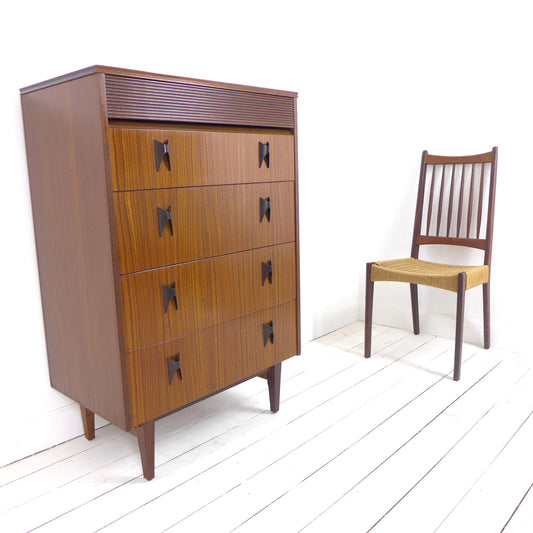 Mid Century Chest of Drawers Tallboy by Elliotts of Newbury