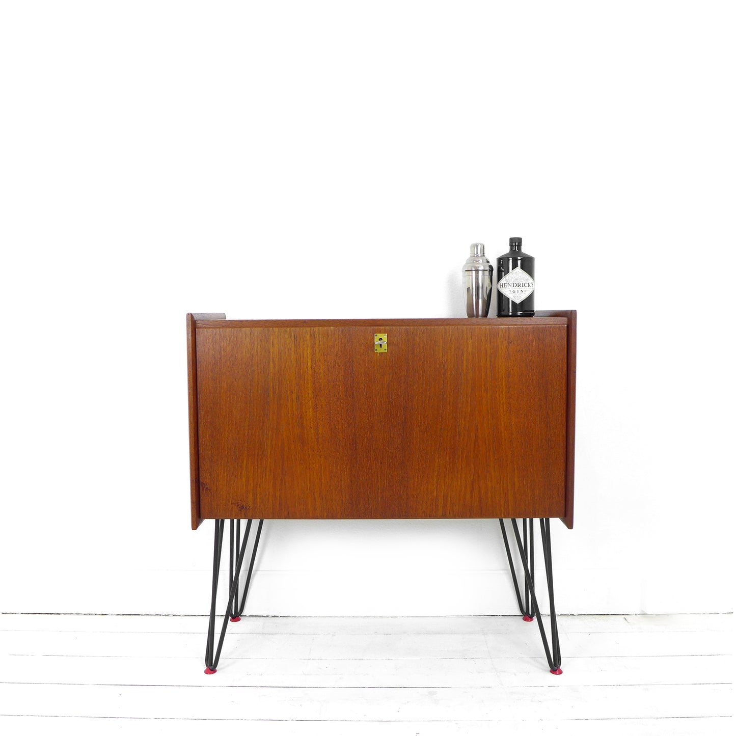 Scandinavian Teak Sideboard / Drinks Cabinet on Atomic Hairpin Legs