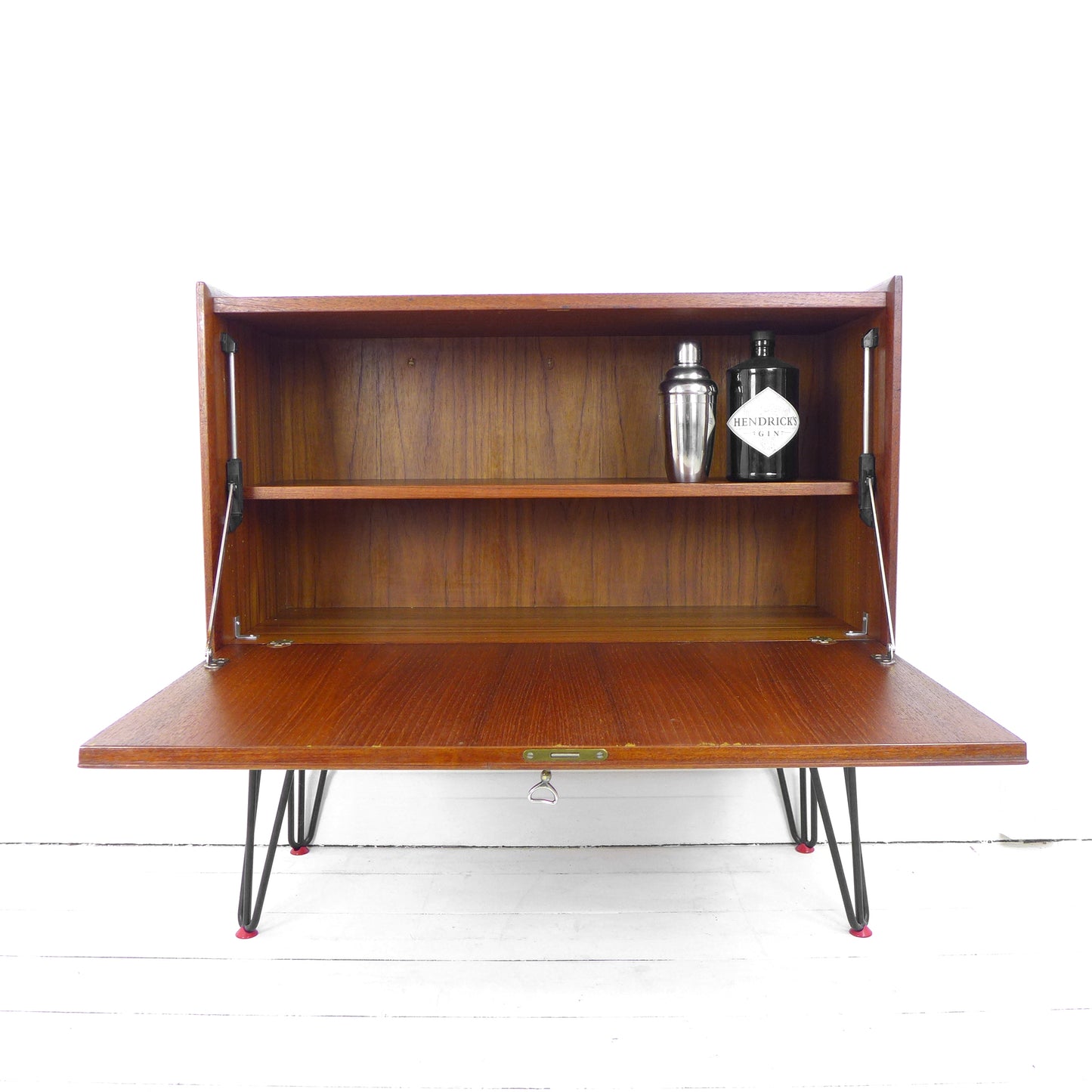 Scandinavian Teak Sideboard / Drinks Cabinet on Atomic Hairpin Legs