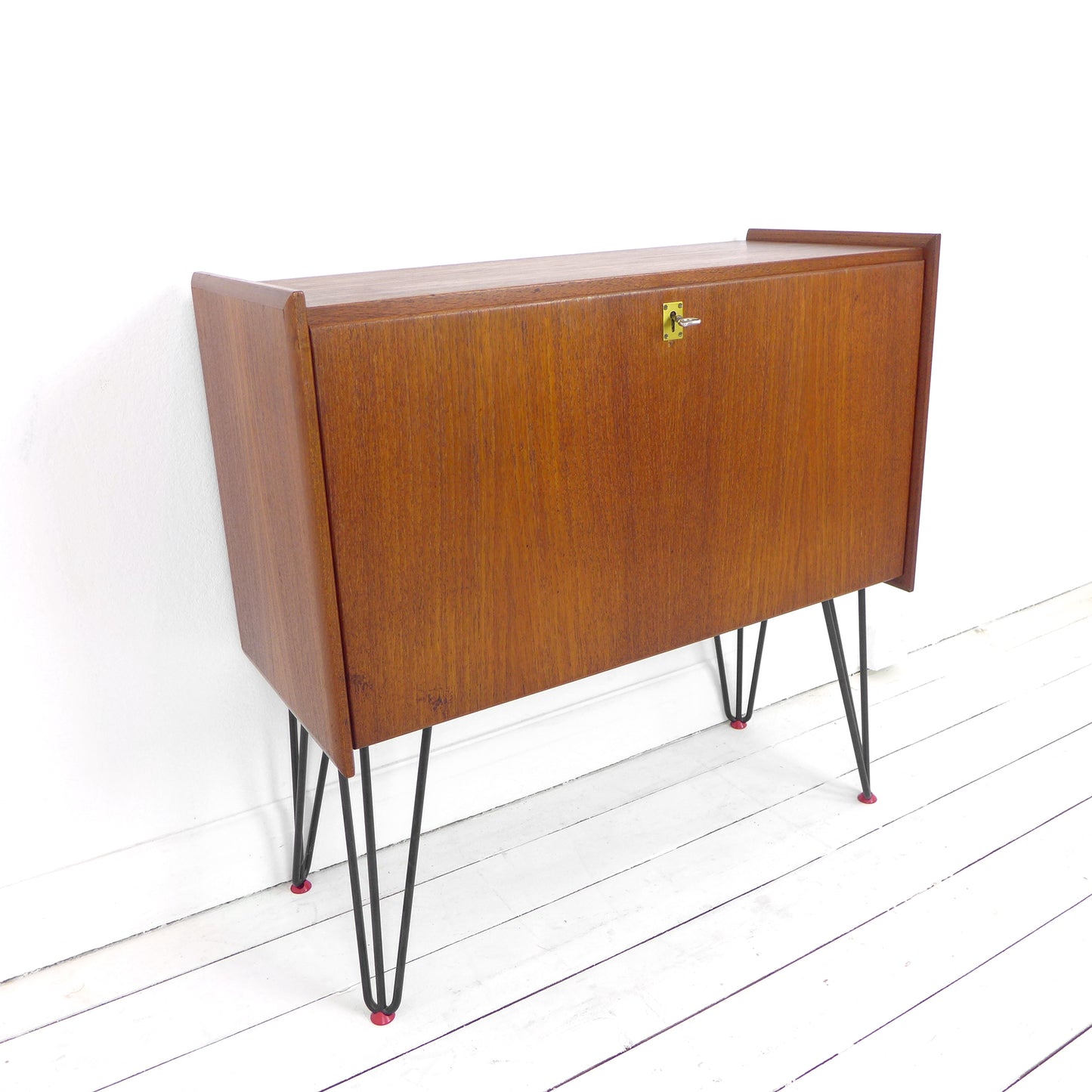 Scandinavian Teak Sideboard / Drinks Cabinet on Atomic Hairpin Legs