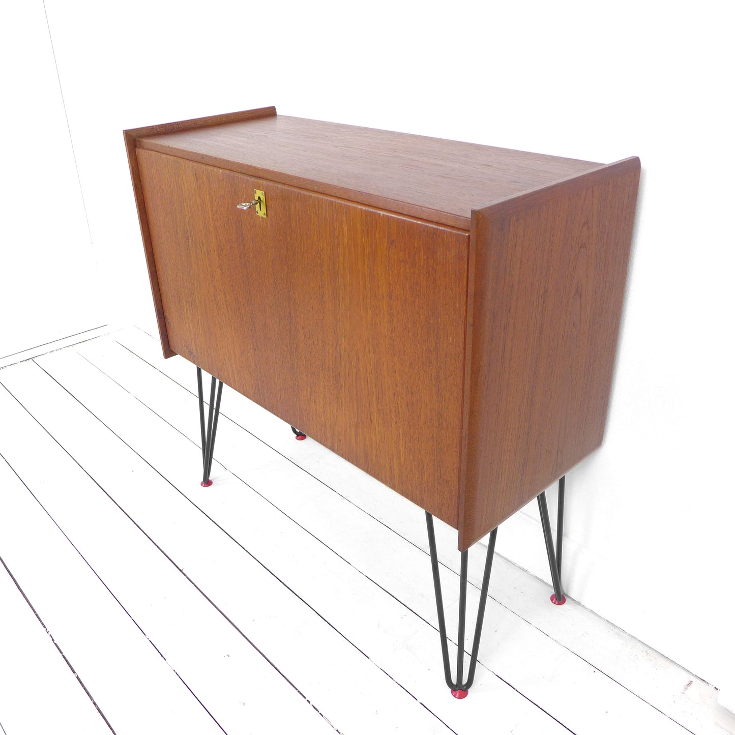 Scandinavian Teak Sideboard / Drinks Cabinet on Atomic Hairpin Legs