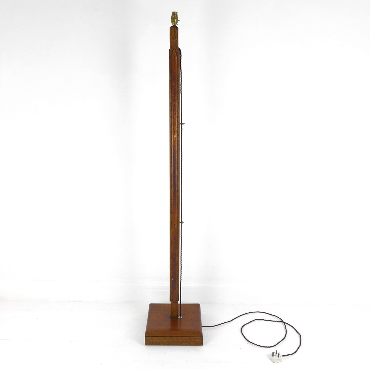 Refurbished Art Deco Floor Lamp / Standard Lamp Base Wood