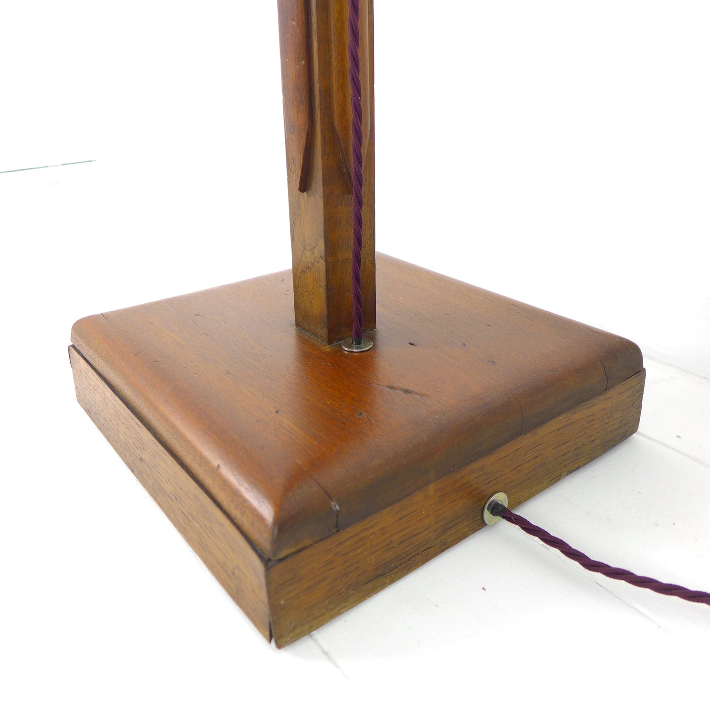 Refurbished Art Deco Floor Lamp / Standard Lamp Base Wood