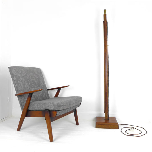 Refurbished Art Deco Floor Lamp / Standard Lamp Base Wood