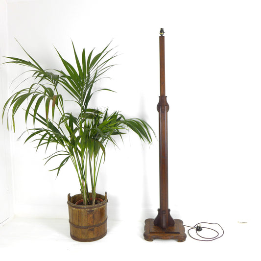 Refurbished Arts & Crafts / Art Nouveau Oak Floor Lamp / Standard Lamp Base