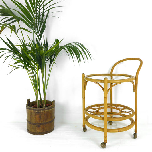 Mid Century Bamboo Drinks Trolley / Bar Cart by Angraves