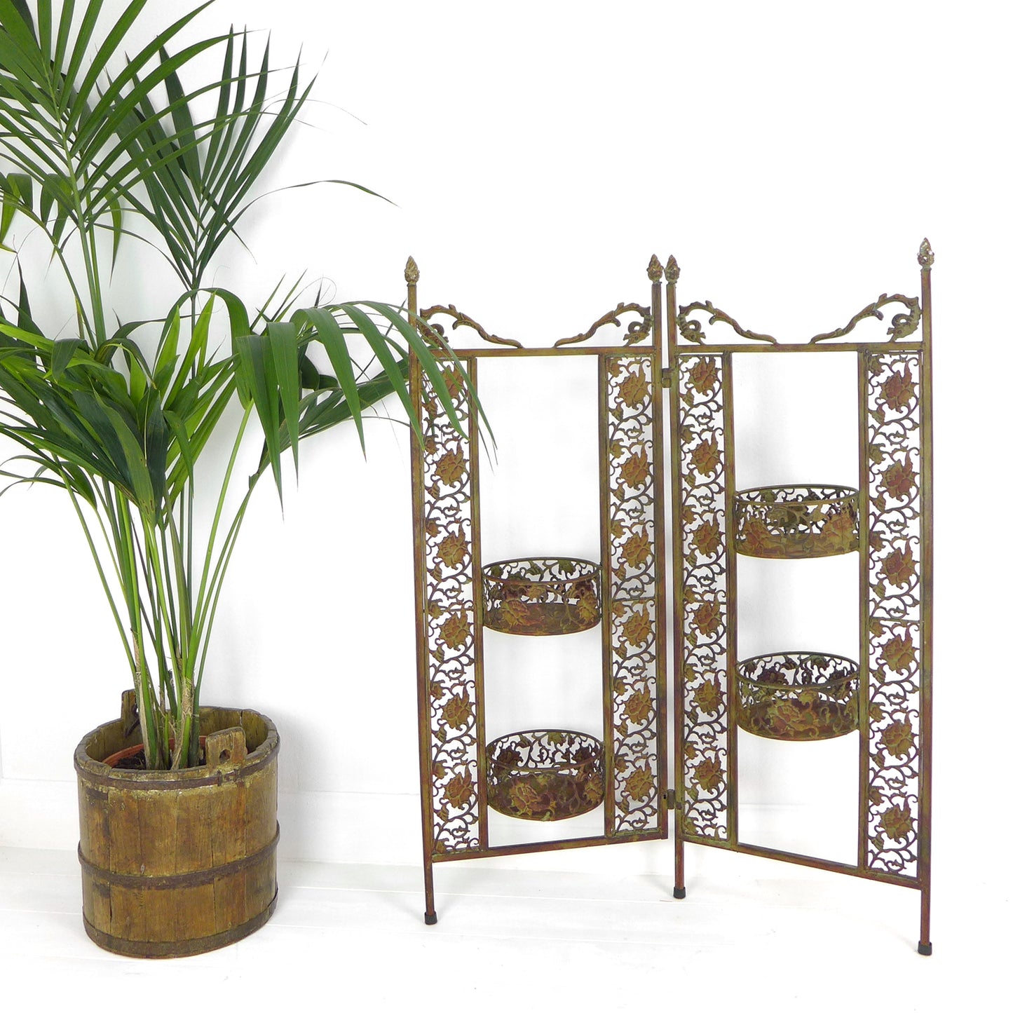 Vintage Metalwork Plant Stand / Shelving Unit / Screen Divider