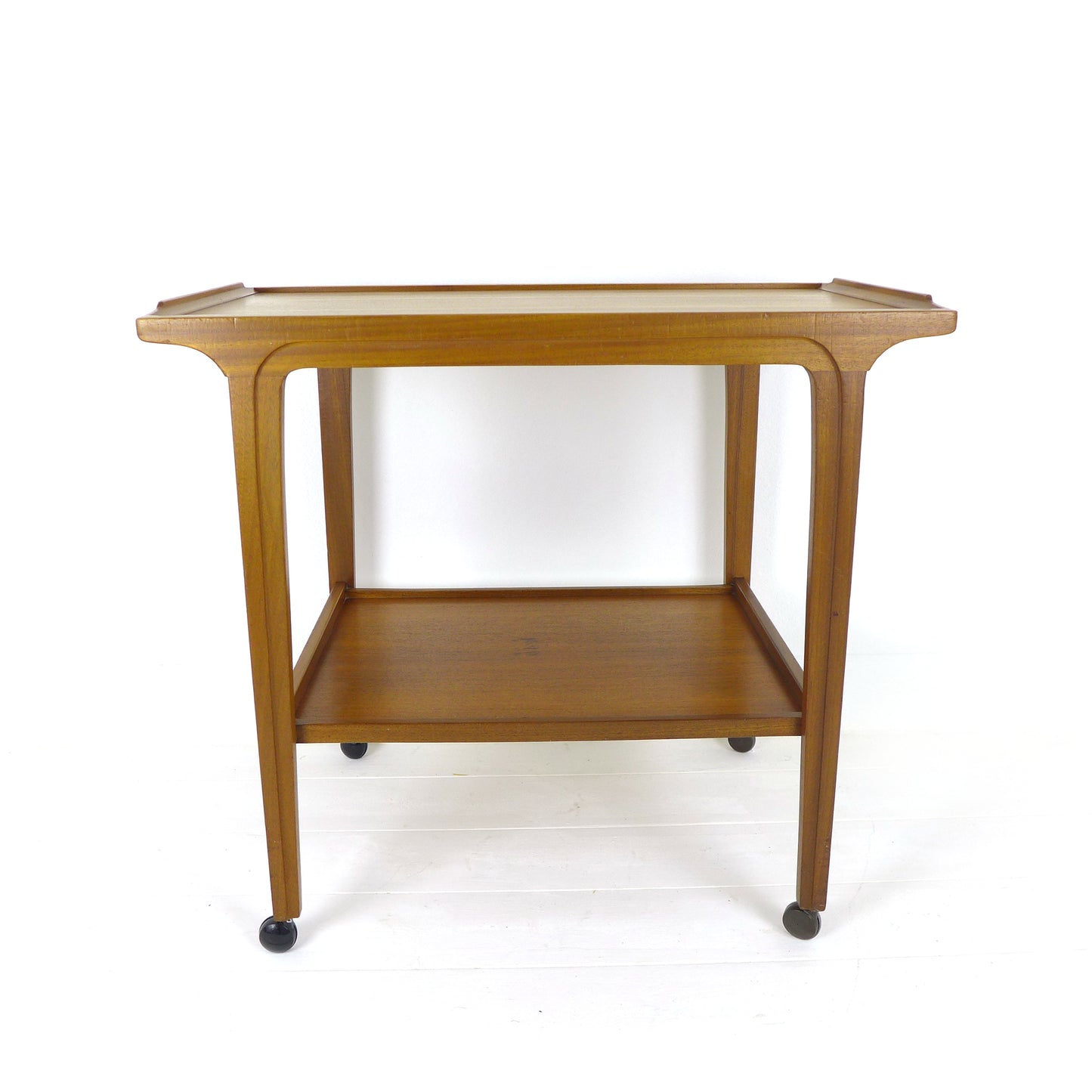 Mid Century Teak Drinks Trolley / Bar Cart / Record Player Stand Table