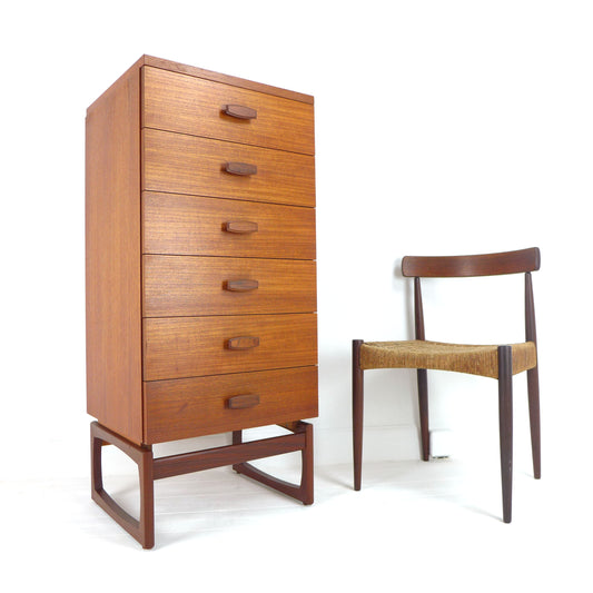 Vintage G PLAN Quadrille Chest of Drawers Tallboy - Teak Mid Century